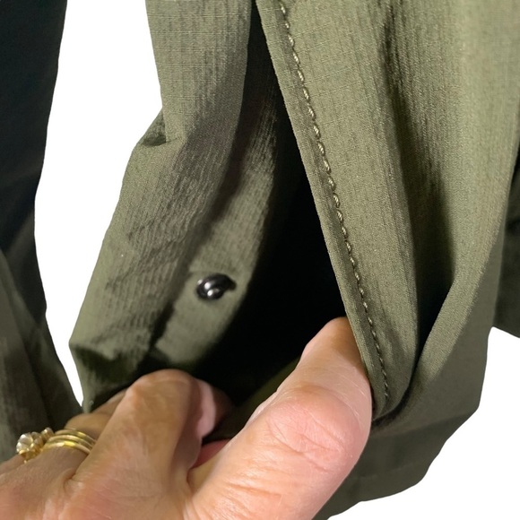 Zara Women's Size Large Olive Green Shirt Jacket Snaps Closures 2 Front Pockets - Picture 6 of 10